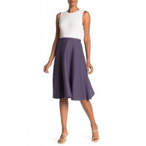 NWT T Tahari Grey Flare Skirt Sz 6